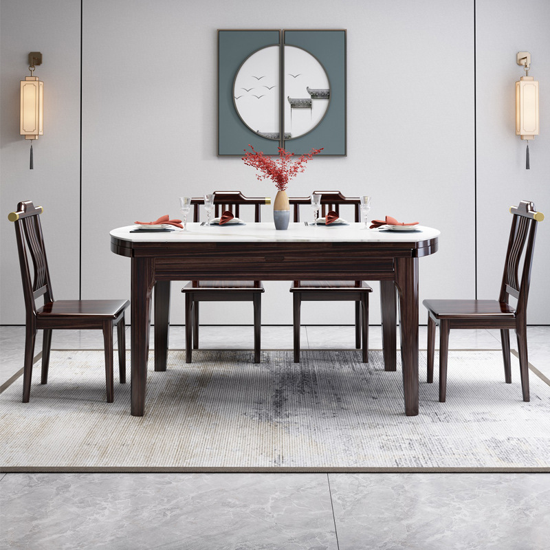 新中式家具 胡桃木实木餐桌椅 餐厅家具 新中式家具 胡桃木实木餐桌椅 餐厅家具