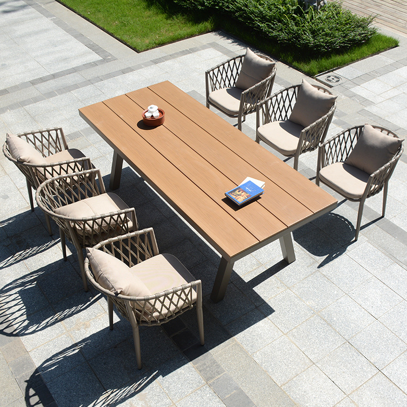 Outdoor furniture Plastic wood tables and chairs Patio balcony Outdoor garden tables and chairs