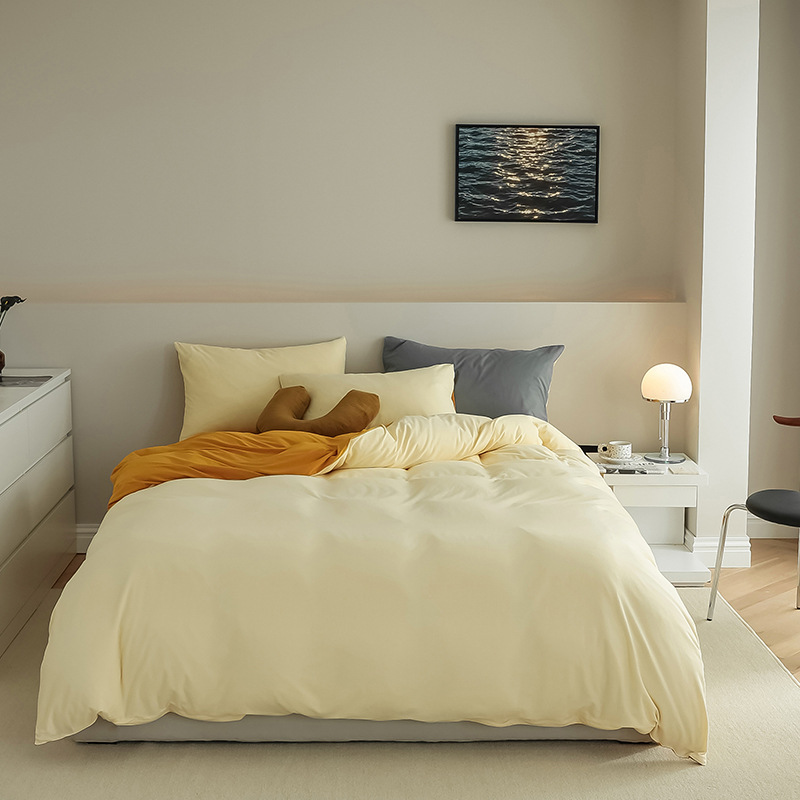 家居家纺 日式素色天竺棉四件套 全棉针织棉被套裸睡床单床 家居家纺 日式素色天竺棉四件套 全棉针织棉被套裸睡床单床