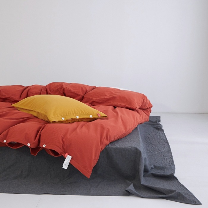 家居家纺 全棉水洗棉色经色纬高支高密纽扣款工艺混搭拼色四件套 家居家纺 全棉水洗棉色经色纬高支高密纽扣款工艺混搭拼色四件套