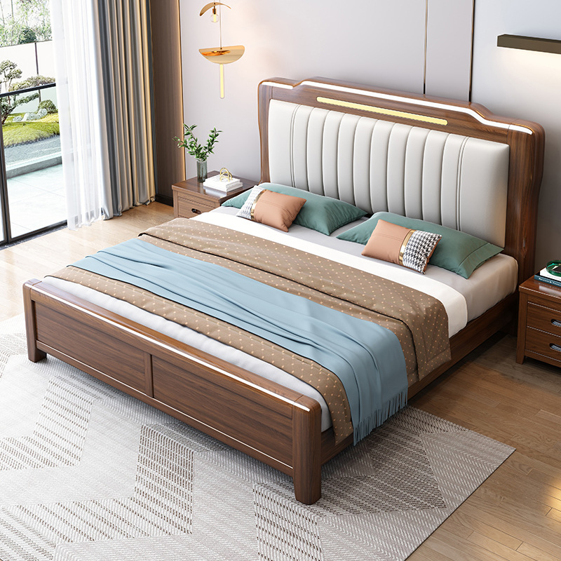 新中式家具 金丝檀木实木床 双人床主卧