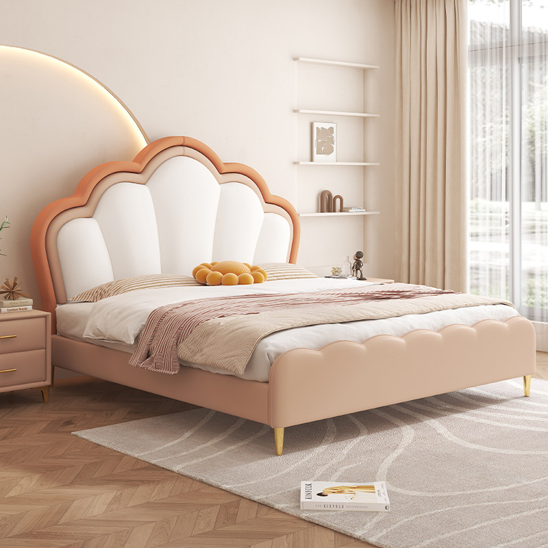 儿童家具 现代简约风儿童床 云朵公主床皮床 儿童家具 现代简约风儿童床 云朵公主床皮床