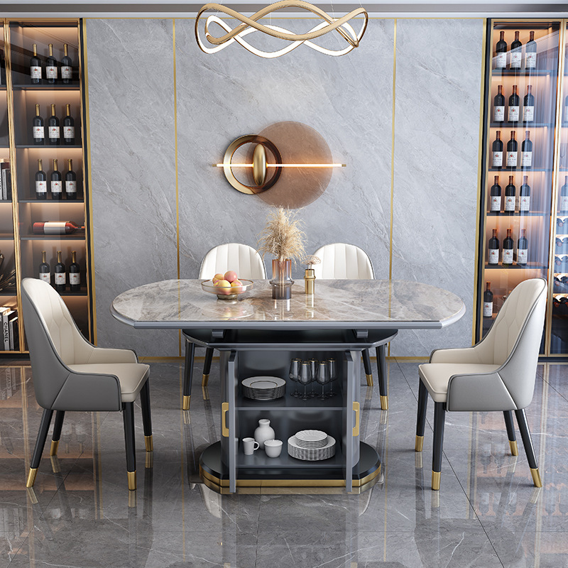 简约家具 轻奢岩板餐桌椅 现代简约可伸缩折叠餐桌椅 简约家具 轻奢岩板餐桌椅 现代简约可伸缩折叠餐桌椅