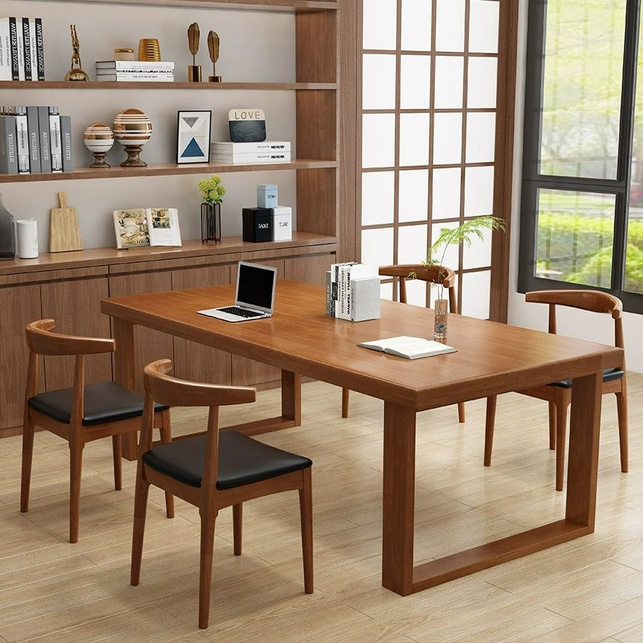 Nordic furniture all solid wood long desk log table desk work table Nordic furniture all solid wood long desk log table desk work table