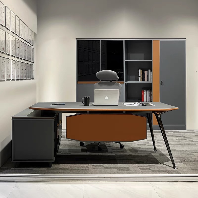 办公家具 创意轻奢老板桌 经理桌总裁大班台桌椅组合