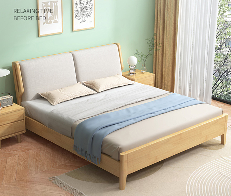 北欧风实木床，简约设计与实用储物的完美结合