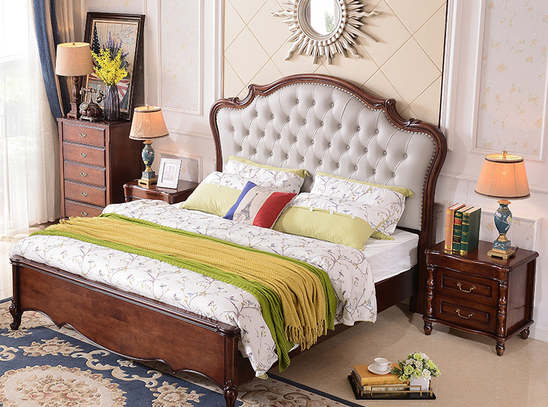 美式家具 轻奢实木床 现代简约储物床双人床主卧 美式家具 轻奢实木床 现代简约储物床双人床主卧