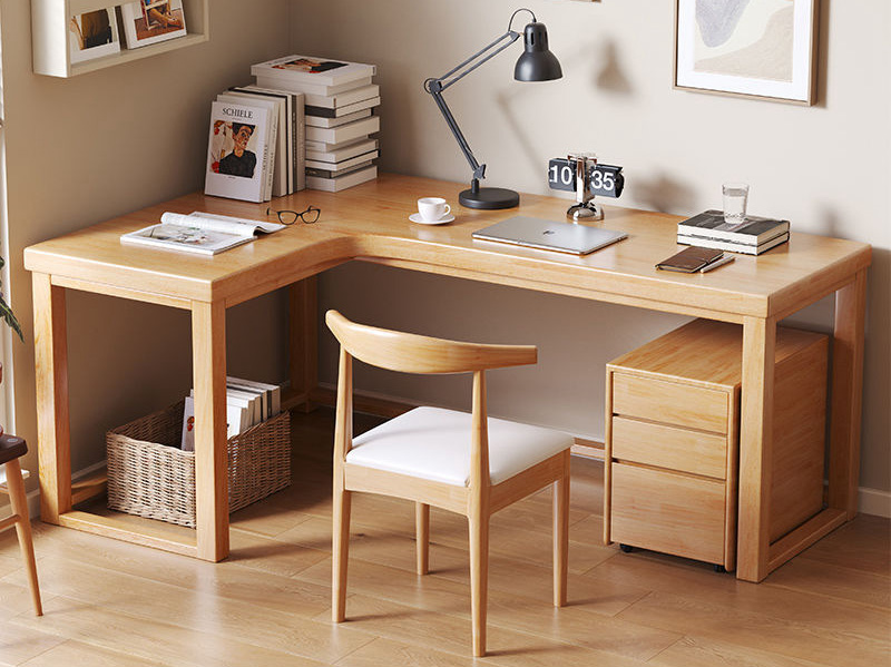 全实木转角书桌书柜一体 拐角电脑桌 家用学习桌 L型卧室长条工作台 全实木转角书桌书柜一体 拐角电脑桌 家用学习桌 L型卧室长条工作台