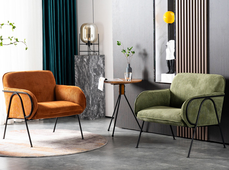 北欧单人沙发 轻奢简约公寓小卧室阳台休闲椅 复古灯芯绒布老虎椅 北欧单人沙发 轻奢简约公寓小卧室阳台休闲椅 复古灯芯绒布老虎椅