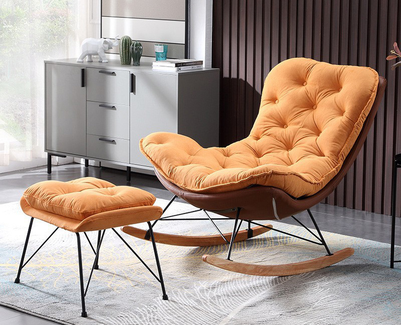 北欧懒人沙发摇椅 单人沙发椅 现代简约阳台躺椅