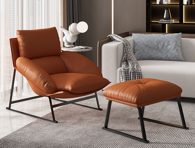 现代简约懒人沙发 北欧单人沙发椅 轻奢休闲椅意式阳台躺椅